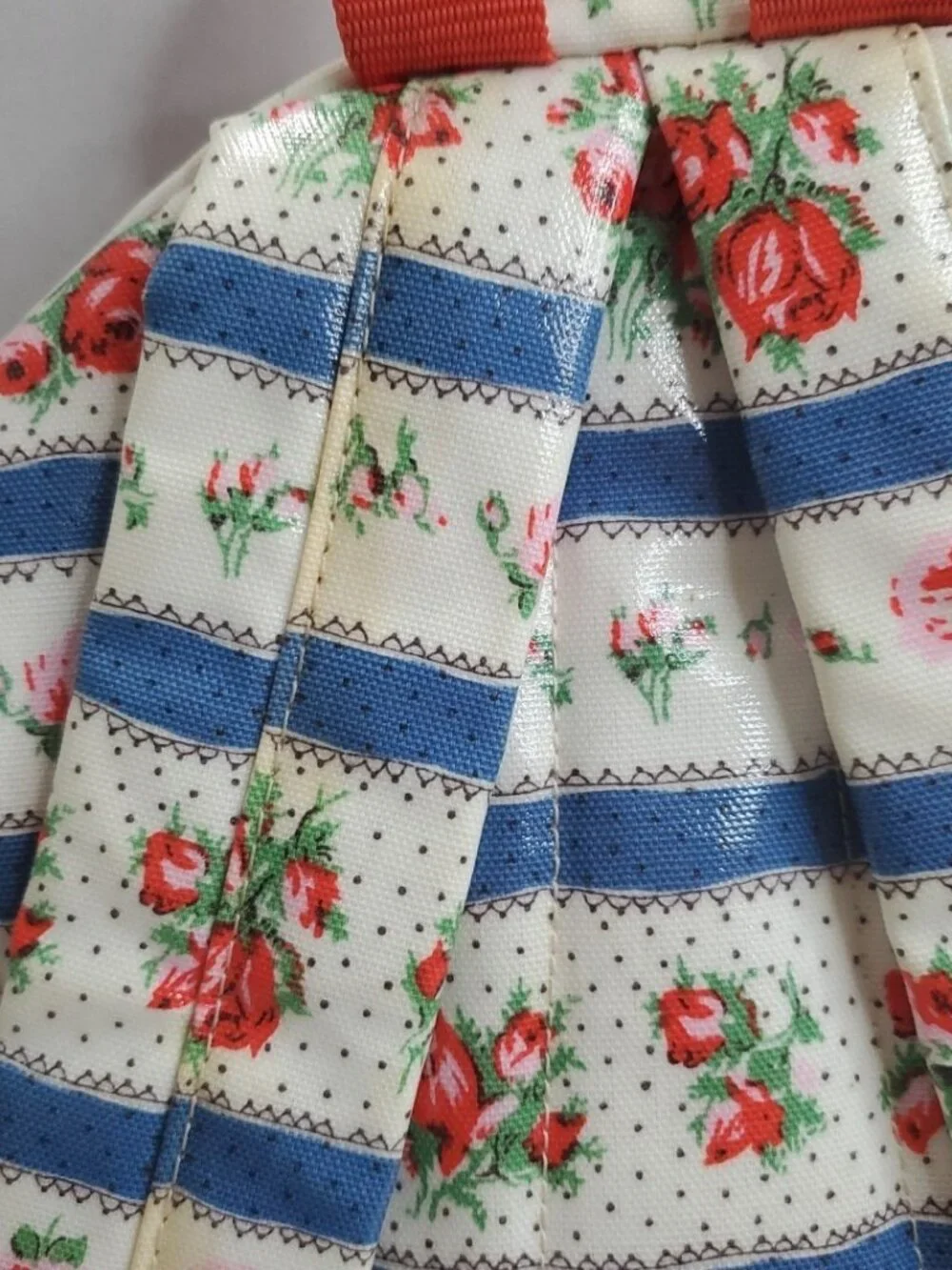 Cath Kidston White Pink Floral Rucksack Oil Cloth 15 Inches Backpack London